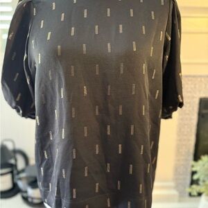 Madewell Black Boxy Blouse with White Accents